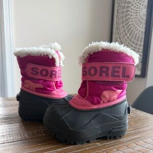 SOREL Little Kid's Snow Commander Insulated Boots, Tropic Pink/Deep Blush, 6C